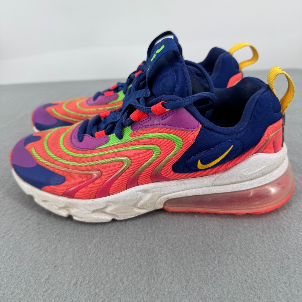 Nike Air Max 270 React ENG Youth 3.5Y Shoes Crimson Navy CD6870-600 Multicolor